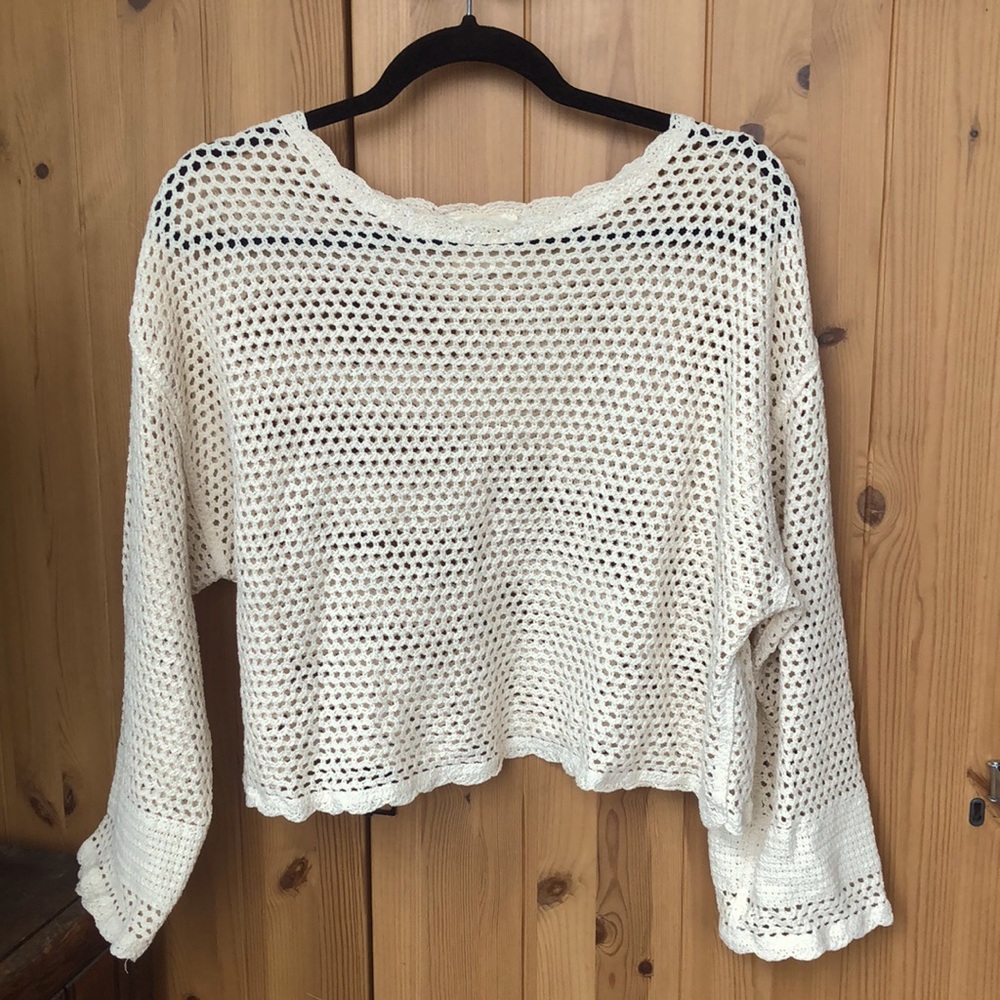 Easy Clothes Crochet Cream Top / Blouse / Sweater